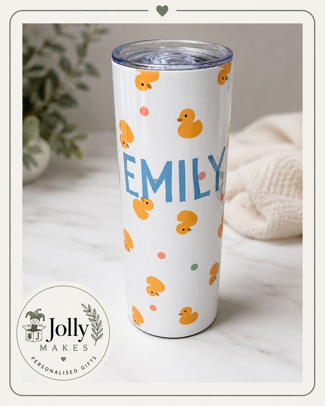 20oz skinny tumbler with matching metal straw